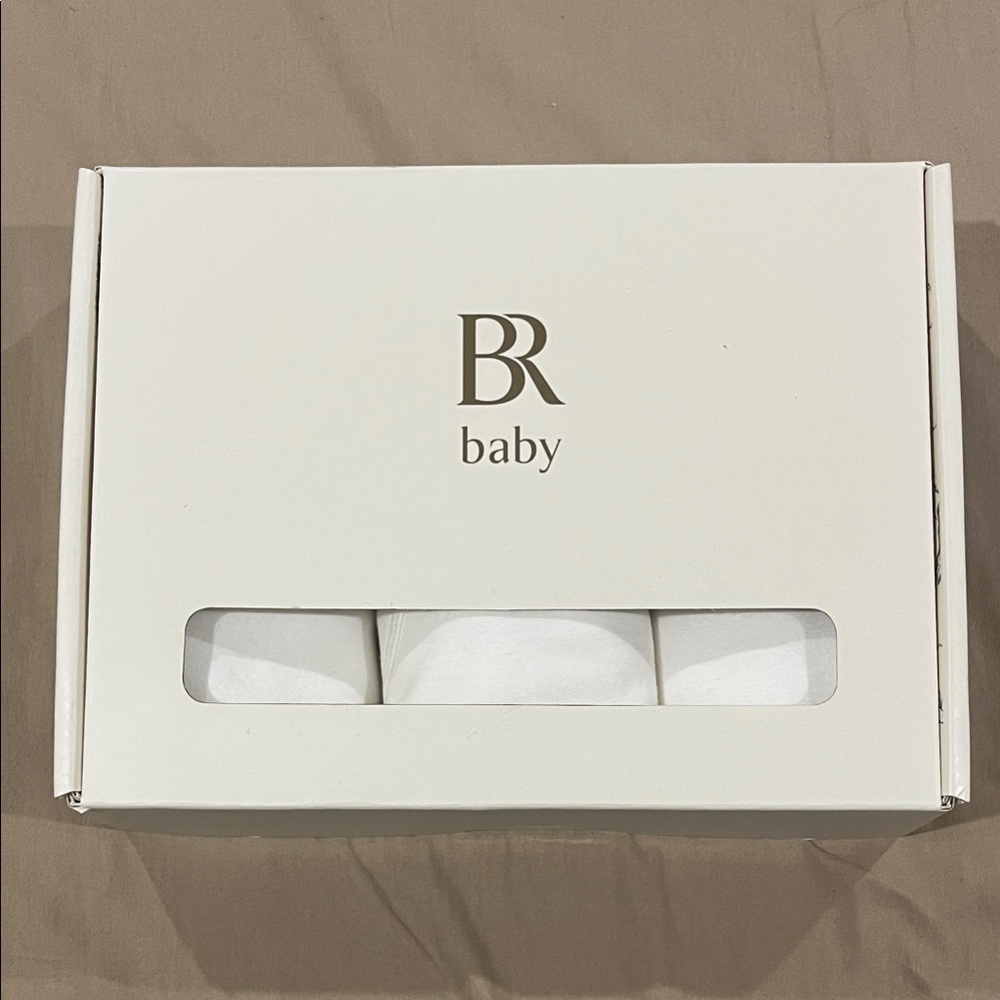 NEW BR Baby 3 White Long Sleeve Bodysuits